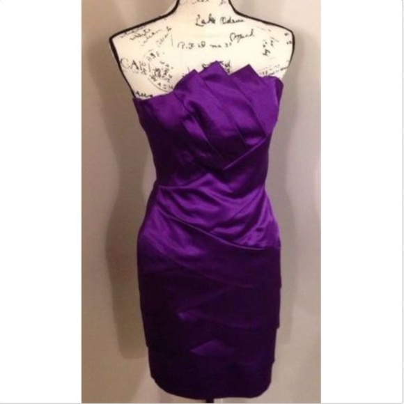 Cache Dresses & Skirts - Cache Purple Dress Cocktail Formal Sz 6 Runs Small